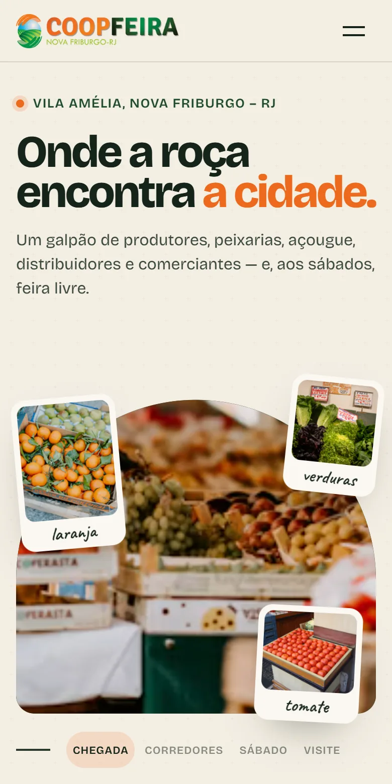 O mesmo site da COOPFEIRA NF no celular